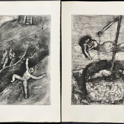 Sale Photo Thumbnail #77: Chagall & Fontaine's Fables - 5 Etchings of Fables
