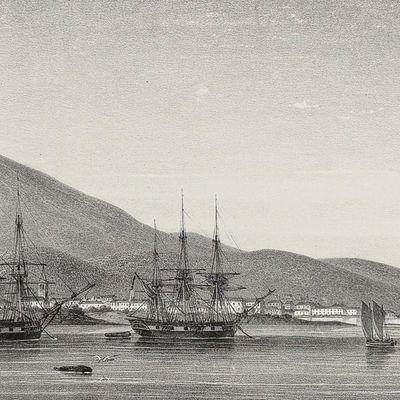 Sale Photo Thumbnail #10: Dumont D'Urville, Australia - Hobart Town, Tasmania, Australia; Vue de Hobart Town, Prise de la rade (Ile Van Diemen)