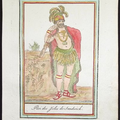 Sale Photo Thumbnail #15: Grasset, Hawaii - King of the Sandwich Islands [Roi des Isles de Sandwich]