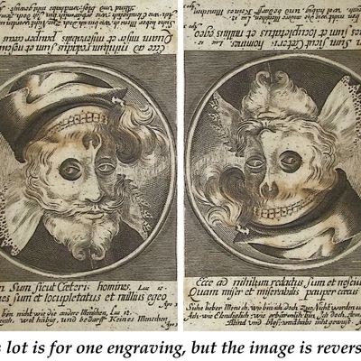 Sale Photo Thumbnail #35: Merian - Dance of Death (Image is man in one direction, Skeleton when flipped)