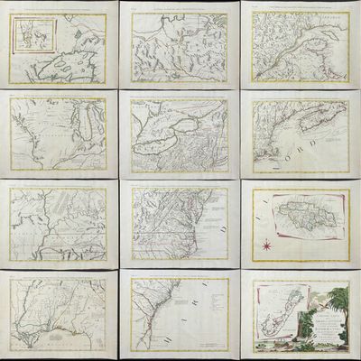 Sale Photo Thumbnail #63: Zatta - Important Wall Map: Colonial Eastern United States & Canada on 12 Maps (Not Joined)