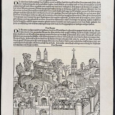 Sale Photo Thumbnail #46: Schedel, pub. 1493 - View of Carinthia, Austria  / Verso: Text only
