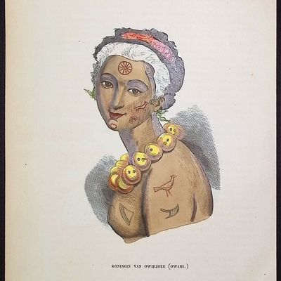 Sale Photo Thumbnail #21: Berghaus after Arago, Hawaii - Queen Kaonoe of Hawaii [Koningin van Owijhee (Owahi)]
