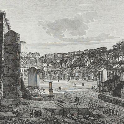 Sale Photo Thumbnail #37: Rossini - Colosseum - Veduta del grand'interno dell'Anfiteatro Falvio, detto il Colosseo