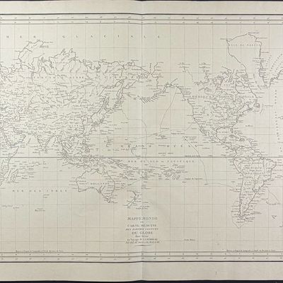 Sale Photo Thumbnail #61: La Perouse - Map of the World - Mappe Monde ou Carte Reduite des Parties Connues du Globe Pour fervir au Voyage de la Perouse