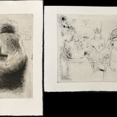 Sale Photo Thumbnail #76: Chagall & Gogol's Les Ames Mortes - Pair of Etchings