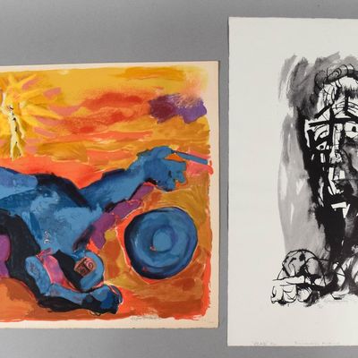 Sale Photo Thumbnail #300: Abraham Rattner Two Signed Lithographs