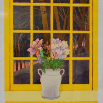 Sale Photo Thumbnail #297: Milton Glaser Lithograph Flowers in Window