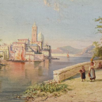 Sale Photo Thumbnail #398: William Raymond Dommersen Oil on Canvas Coastal Landscape