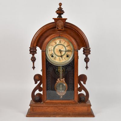 Sale Photo Thumbnail #365: F. Kroeber Victorian Walnut Parisian Mantel Clock