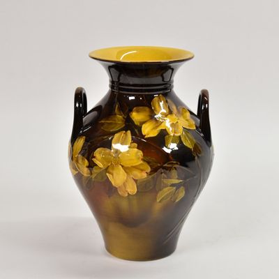 Sale Photo Thumbnail #239: Rookwood William P. McDonald Earthenware Handled Vase with Dogwood Blossoms