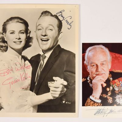 Sale Photo Thumbnail #113: 2 Autographed Photographs of Grace Kelly Bing Crosby and Prince Rainier III