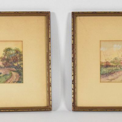 Sale Photo Thumbnail #391: Mildred Leder Pair of Watercolor Landscapes