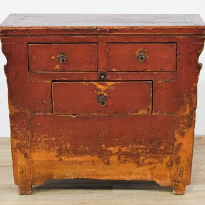 Sale Photo Thumbnail #44: Mohr & McPherson Chinese Provincial Red Lacquer Chest of Drawers