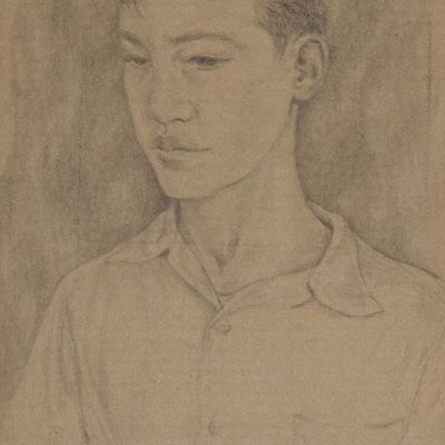 Sale Photo Thumbnail #31: Martha Bolling Pencil and Graphite Portrait of a Boy