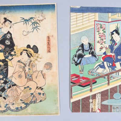 Sale Photo Thumbnail #252: Utagawa Kunisada Pair of Japanese Woodblock Prints