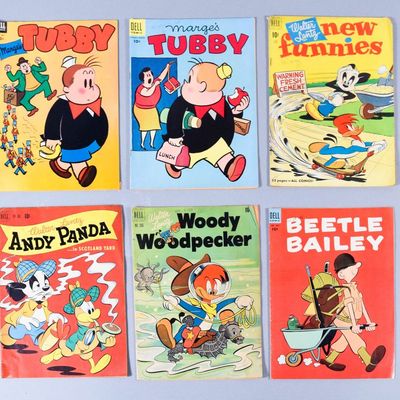 Sale Photo Thumbnail #322: 10 Dell Early 1950s Newsprint Comic Books Tom and Jerry and Woody Woodpecker