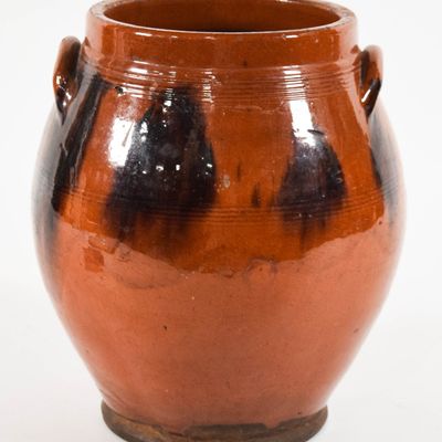 Sale Photo Thumbnail #237: American Redware Manganese Splotched Storage Jar