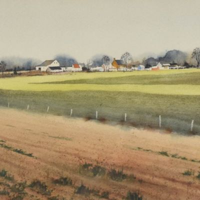 Sale Photo Thumbnail #396: Jack Garver Watercolor Rural Landscape