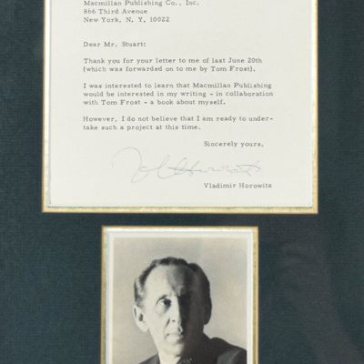 Sale Photo Thumbnail #91: Vladimir Horowitz Framed Typed Letter Signed and Signed Photograph