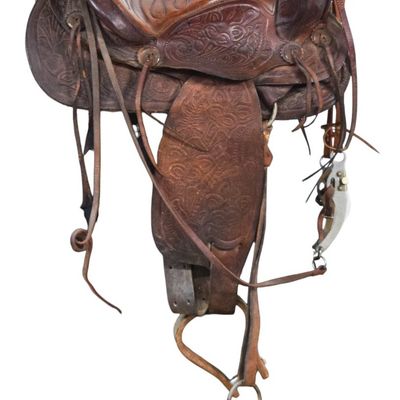 Sale Photo Thumbnail #20: Western Tooled Leather Youth Saddle and Bridle