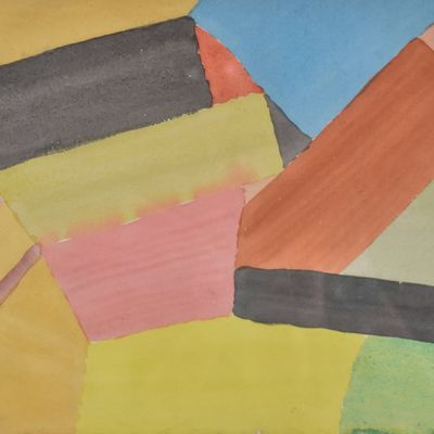 Sale Photo Thumbnail #408: Phillip Pavia Watercolor Abstract Composition