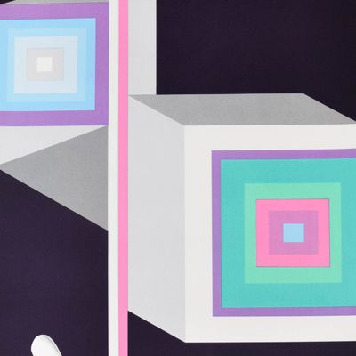 Sale Photo Thumbnail #303: Robert Strimban, Lost in Time, Geometric Abstract Screenprint, 1980