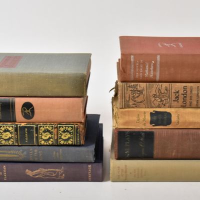 Sale Photo Thumbnail #352: Collection of Literature and Poetry Cloth and Leather Bound Books