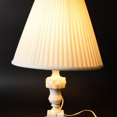 Sale Photo Thumbnail #270: Neoclassical Style Carved Alabaster and Marble Urn Table Lamp