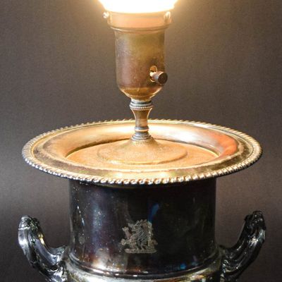 Sale Photo Thumbnail #280: Silver-Plated Trophy Urn Table Lamp