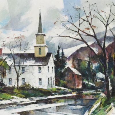 Sale Photo Thumbnail #395: John Hare Oil on Canvas Winter Light