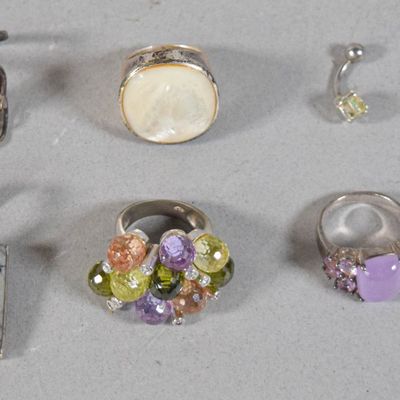 Sale Photo Thumbnail #385: 10 Pieces of Sterling Silver and Stone-Set Jewelry