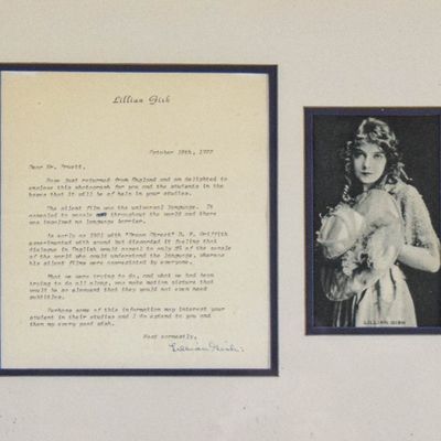 Sale Photo Thumbnail #99: Lillian Gish Framed Typed Letter Signed and Photograph Display