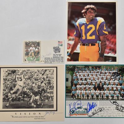 Sale Photo Thumbnail #168: 4 Signed Football Photographs and Ephemera Including Joe Montana and Joe Namath