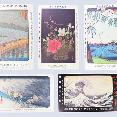 Sale Photo Thumbnail #314: Group of 5 Japanese Woodblock Print Exhibition Posters