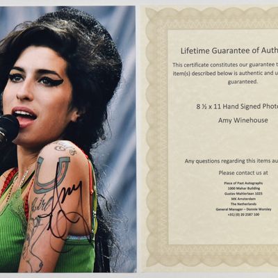 Sale Photo Thumbnail #158: Amy Winehouse Signed Color Photograph Live Performance