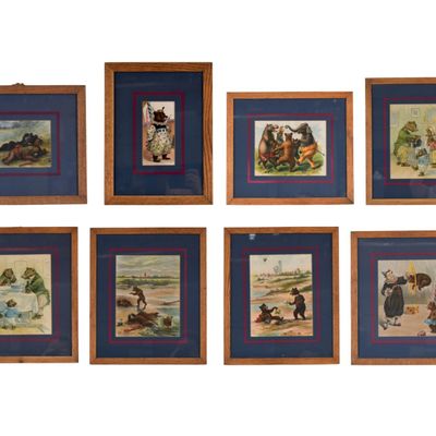 Sale Photo Thumbnail #35: Group of 8 G.H. Thompson Chromolithographs Bear Scenes