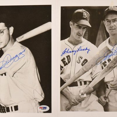 Sale Photo Thumbnail #166: 2 Dom DiMaggio and Johnny Pesky Signed Black and White Photographs