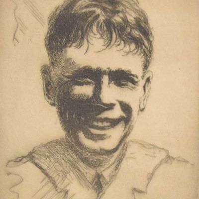 Sale Photo Thumbnail #174: Signed Hoppe Etching Charles Lindbergh Portrait