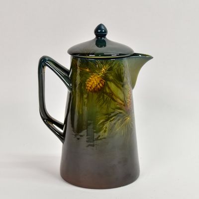 Sale Photo Thumbnail #242: Rookwood Pottery Pine Cone Coffee Pot Wilcox and Nourse