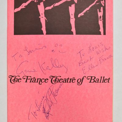 Sale Photo Thumbnail #108: Signed Gene Kelly Program The France Theatre of Ballet Premiere Benefit