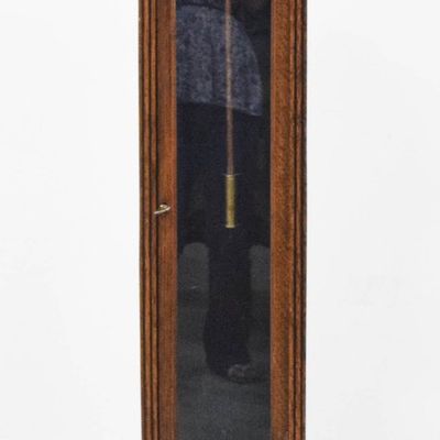 Sale Photo Thumbnail #368: English Oak Grandmother Clock with Tempus Fugit Brass Dial