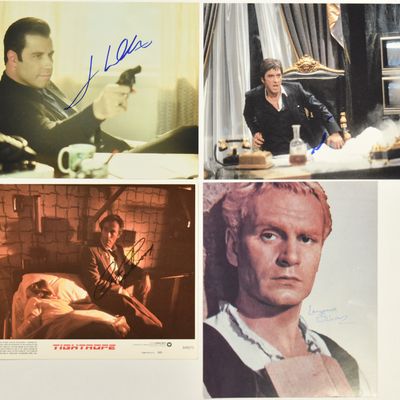 Sale Photo Thumbnail #136: 4 Autographed Color Photographs Incl John Travolta Al Pacino Clint Eastwood and Laurence Olivier