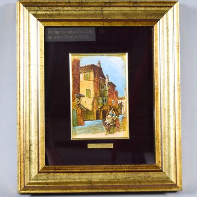Sale Photo Thumbnail #289: Ettore Roesler Franz (After), Roma Sparita Serigraph on 22kt Gold Leaf and .925 Silver Plate