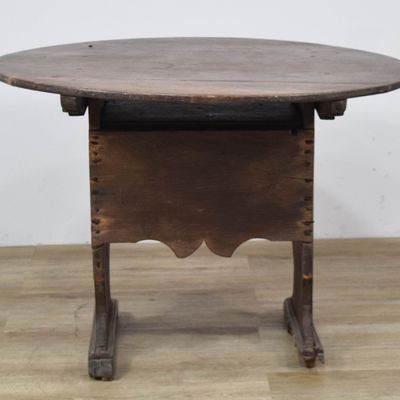 Sale Photo Thumbnail #55: American Primitive Wood Hutch Chair-Table