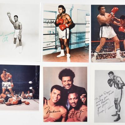 Sale Photo Thumbnail #169: 6 Signed Boxing Photographs Incl Muhammad Ali and Joe Frazier with COA