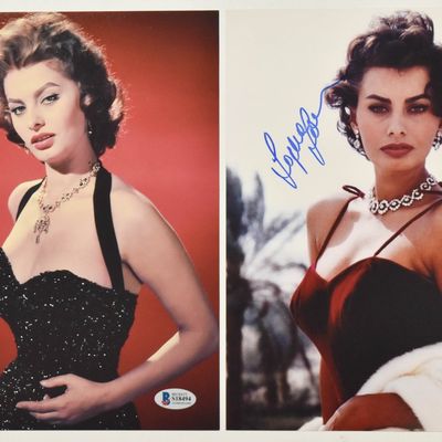Sale Photo Thumbnail #122: 2 Sophia Loren Autographed Color Photographs