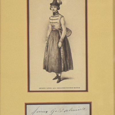 Sale Photo Thumbnail #98: Jenny Goldschmidt Autograph and Jenny Lind Lithograph