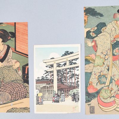 Sale Photo Thumbnail #263: Group of 3 Japanese Woodblocks (Kochi-ro Kunisada & Kawase Hasui)