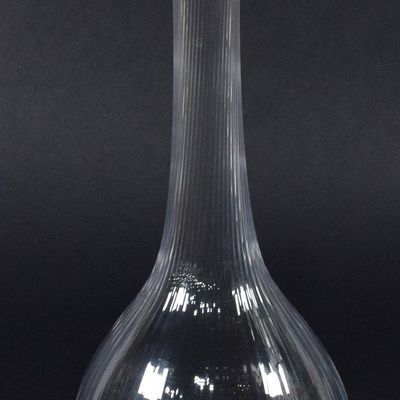 Sale Photo Thumbnail #196: Daum France Sticks Pattern Clear Crystal Vase